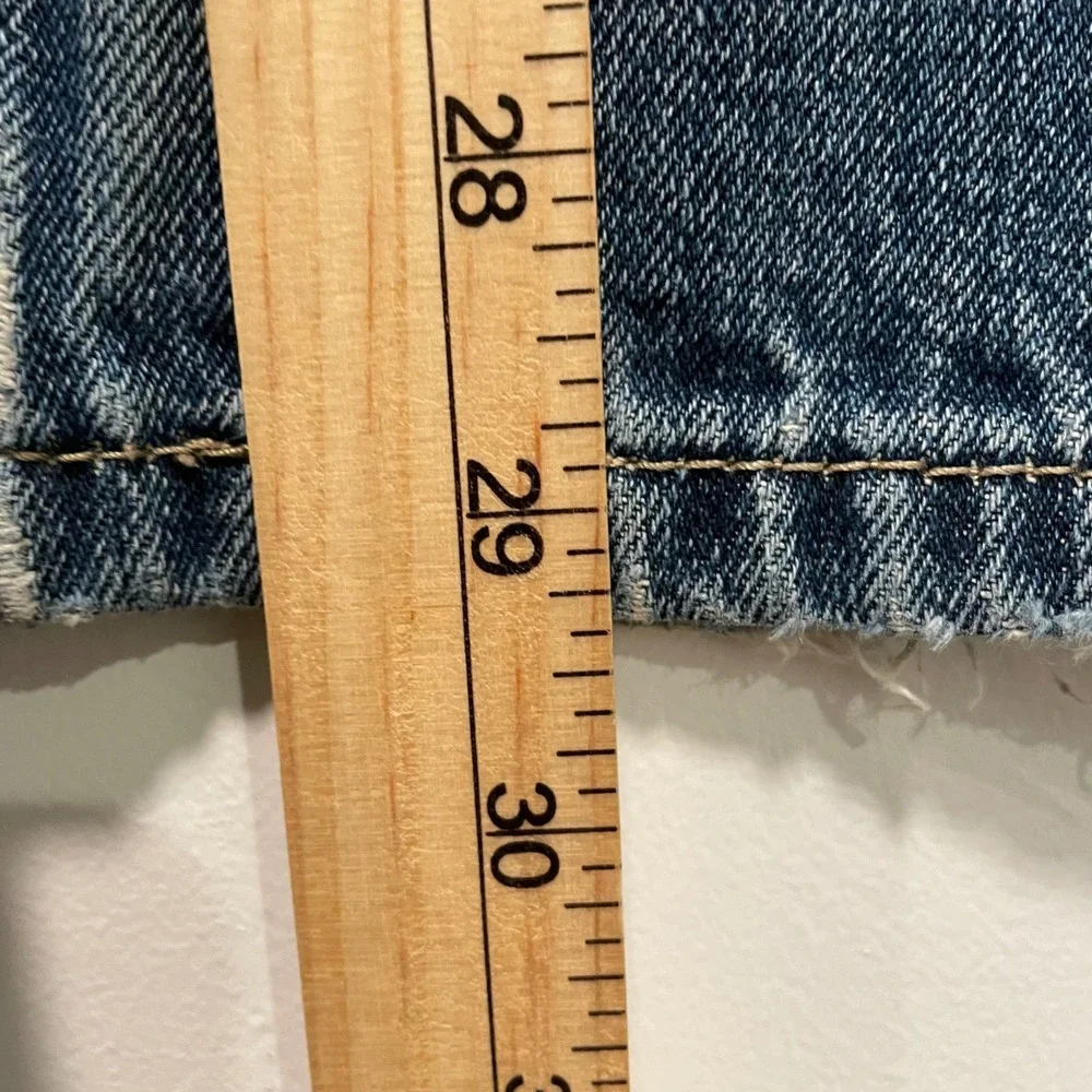 Levis 527 Low Boot Cut Jeans Mens 34x30 Blue Denim Distressed 100% Cotton